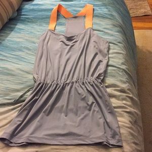 Gap Body Fit Small Gray and Peach Casual Dress
